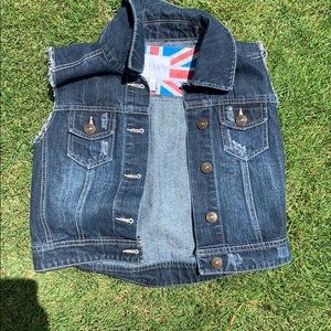 Delia’s (no sleeve) jean jacket!